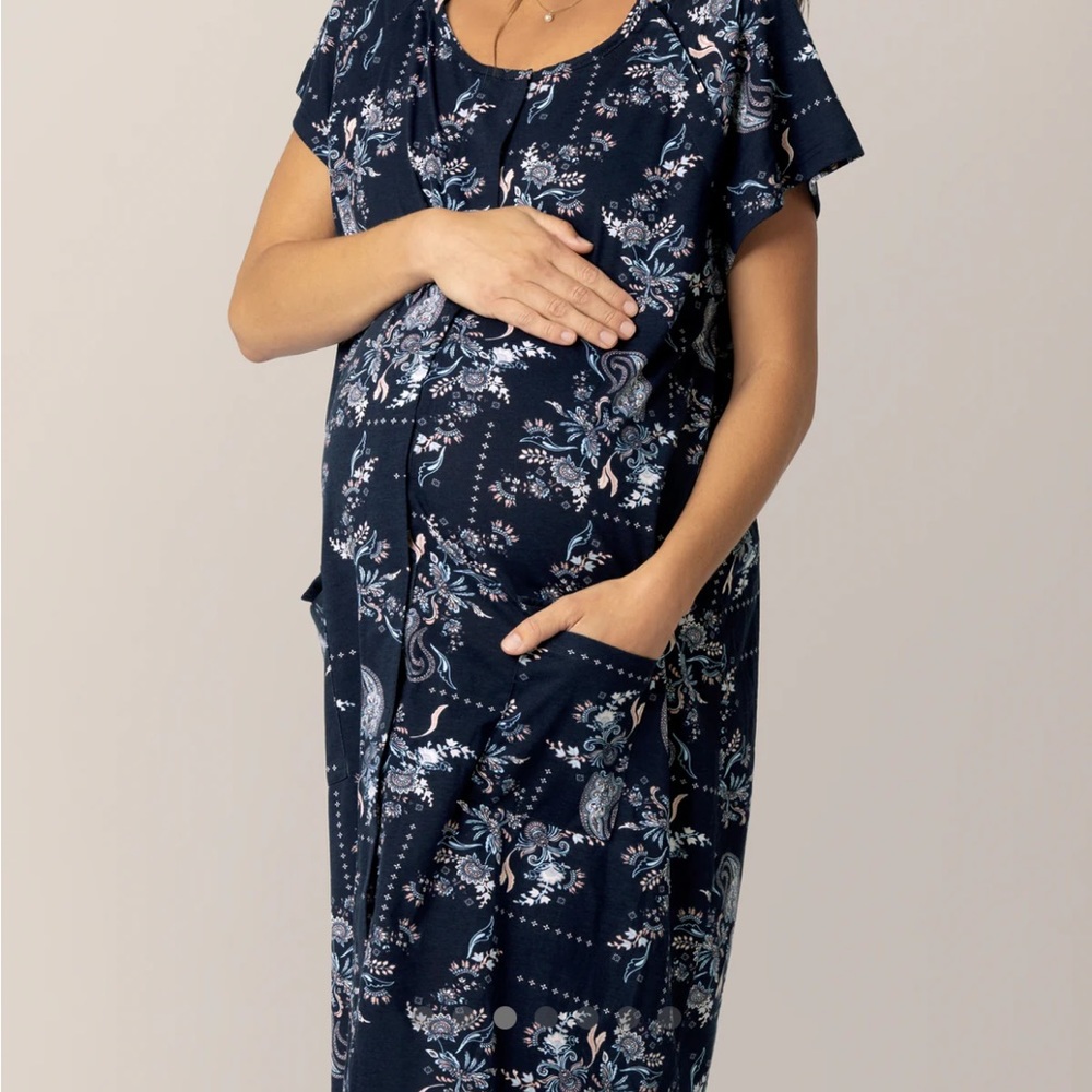 Floral Maternity Dress - Pink Floral - Picture 4 of 8